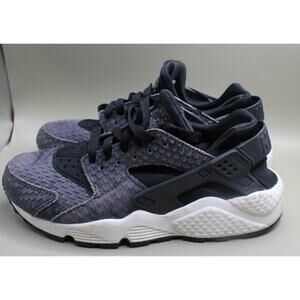 WMNS Nike Air Huarache Run PRM Black Sail 683818-013 Shoe Sz 7